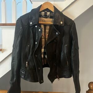 Burberry Quilted Black Leather Jacket